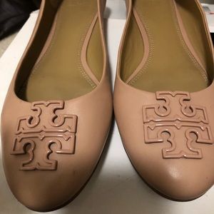 Cream Tory Burch flats, size 11